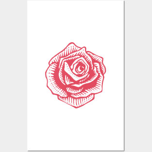 Rose flower vector illustration Posters and Art